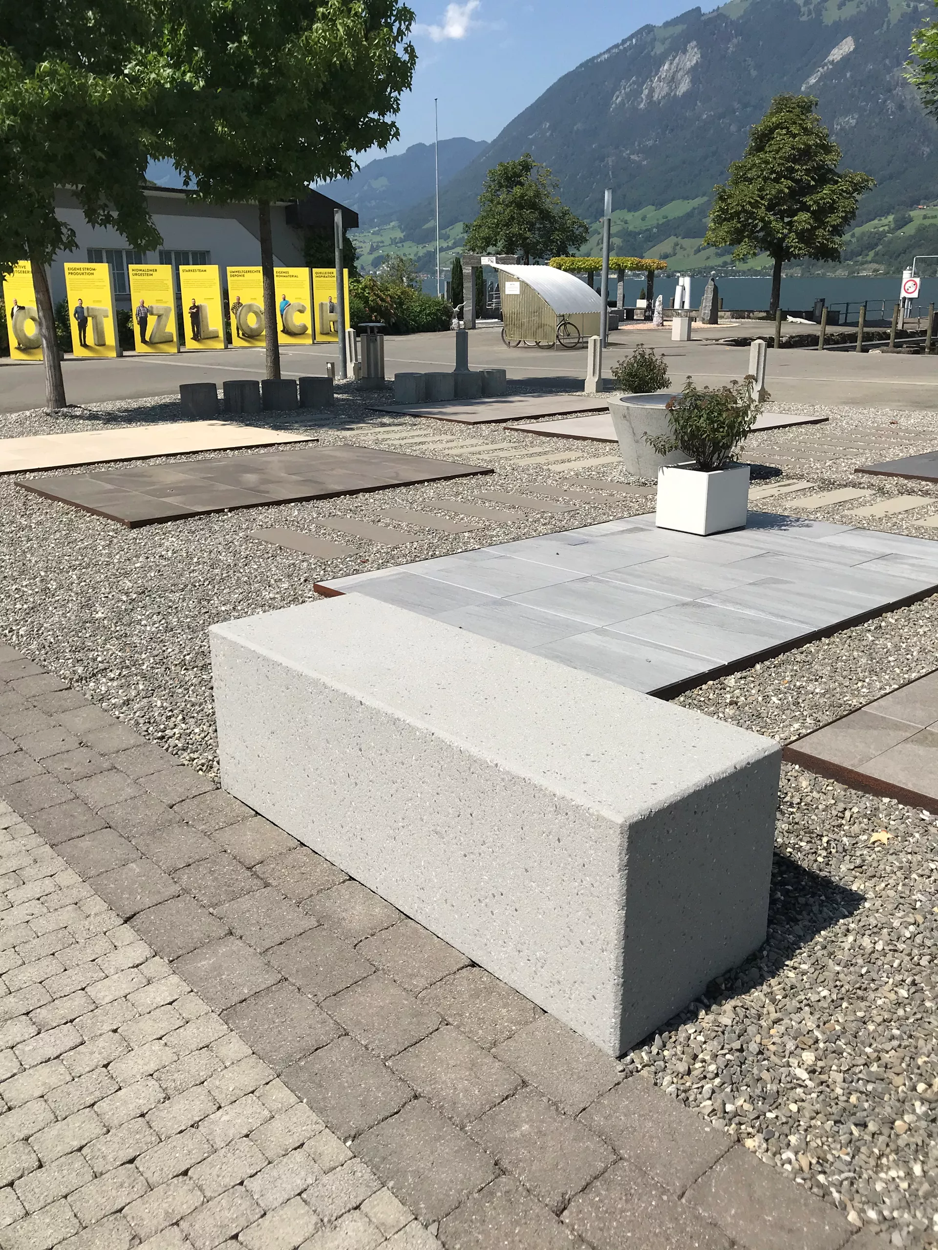 PARCO Sitzbank rechteckig grau gestrahlt gefast L 120 cm B 50 cm H 50 cm W 5 cm