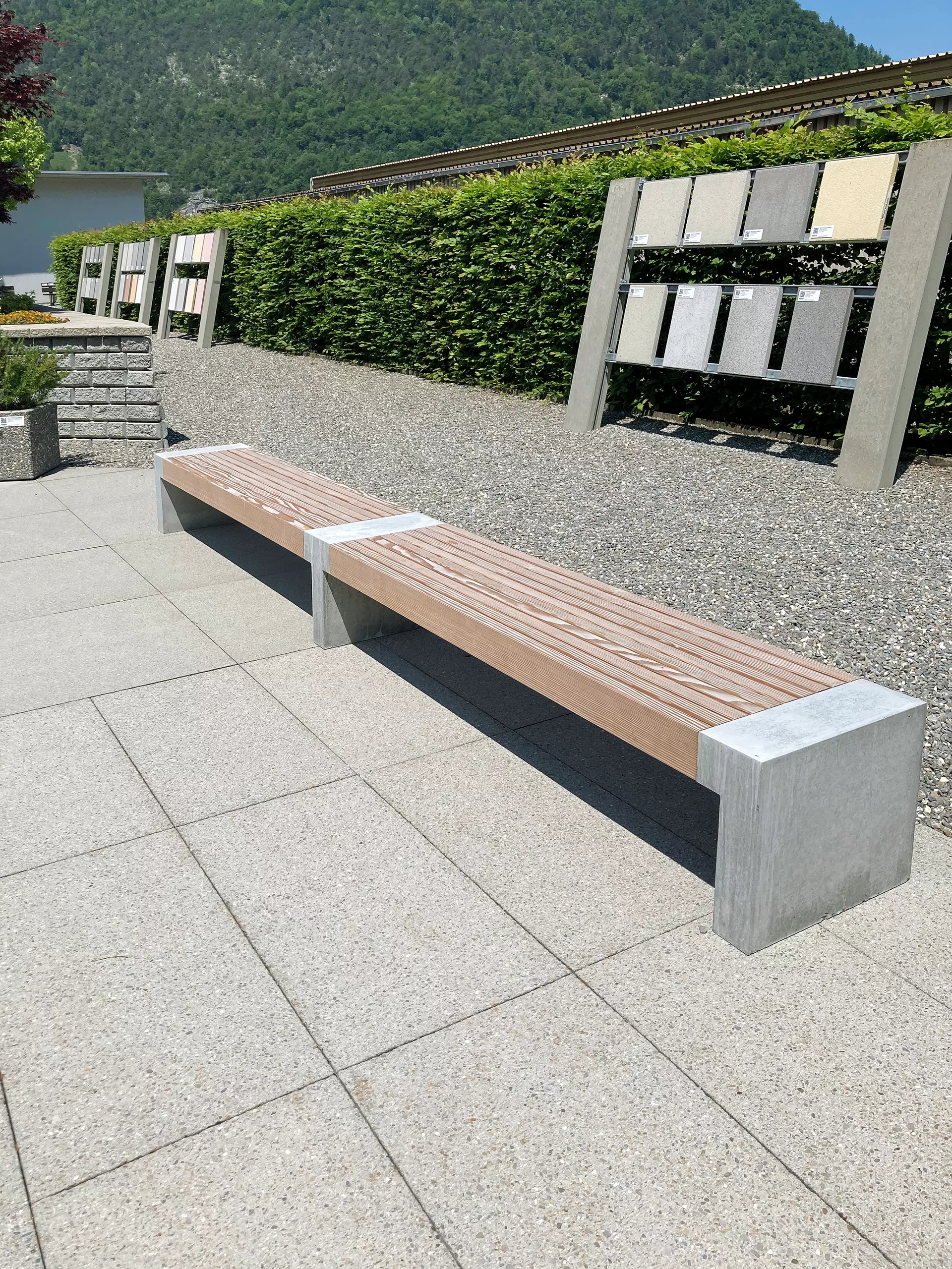 INTERMEZZO Bank CORNER Betonwinkel Typ 2 grau glatt vollkantig L 24 cm B 47 cm H 45 cm W 10 cm