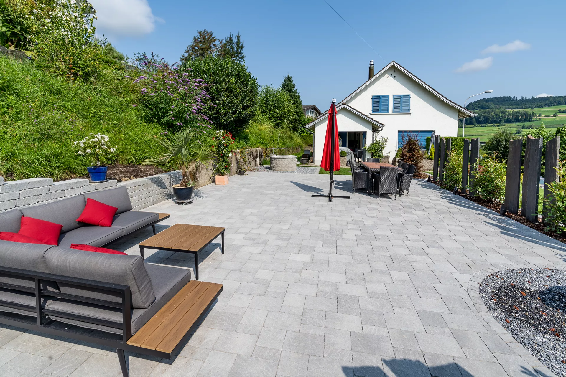 FRIEDA FORMATO Pflasterstein perlgrau strukturiert Kanten gebr. L 10, 20, 30 cm B 20 cm H 7 cm