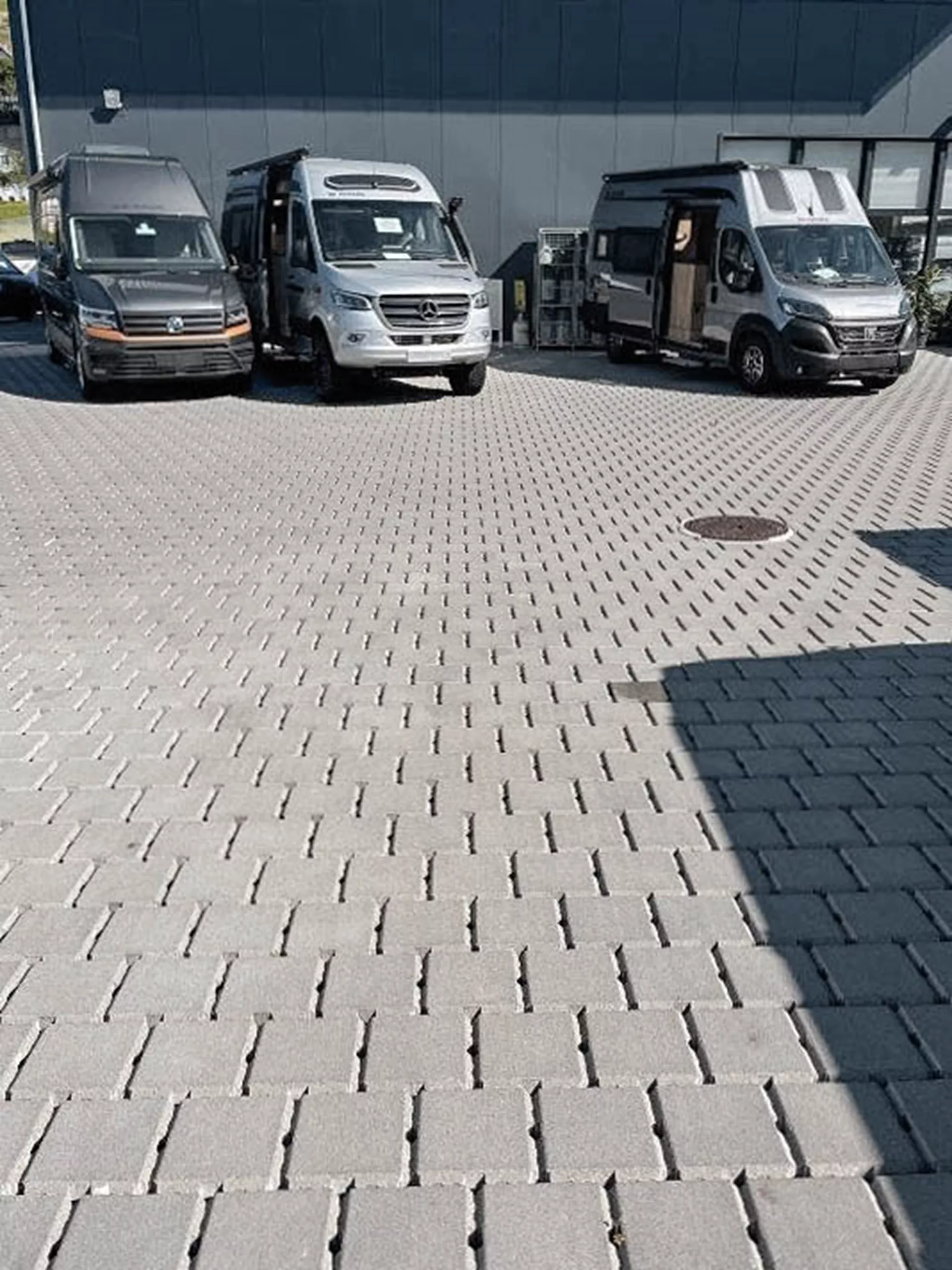 VS 5 Schwerlast Ökostein mit Verschiebesicherung englisch pal. grau glatt gefast L 22.5 cm B 22.5 cm H 10.8 cm