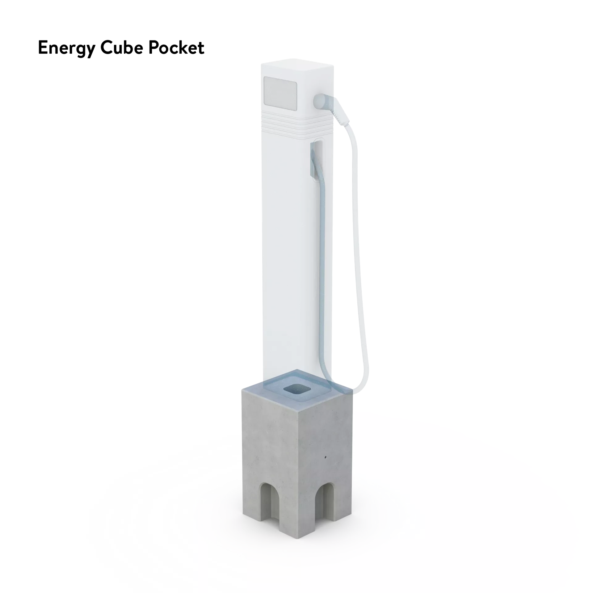 Chambres à câbles pour les stations de recharge Energy Cube Typ Pocket béton recyclé L 35 cm B 35 H 60 cm W 10 cm