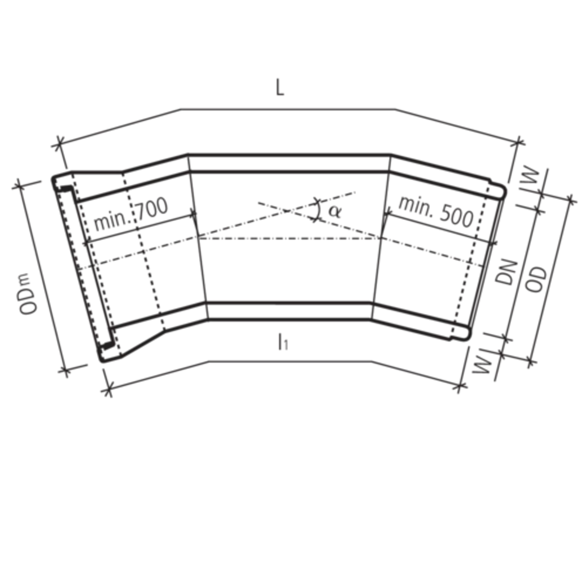 CENTUB<sup>®</sup>-Röser Segmentkrümmer 3 Segmente bewehrt