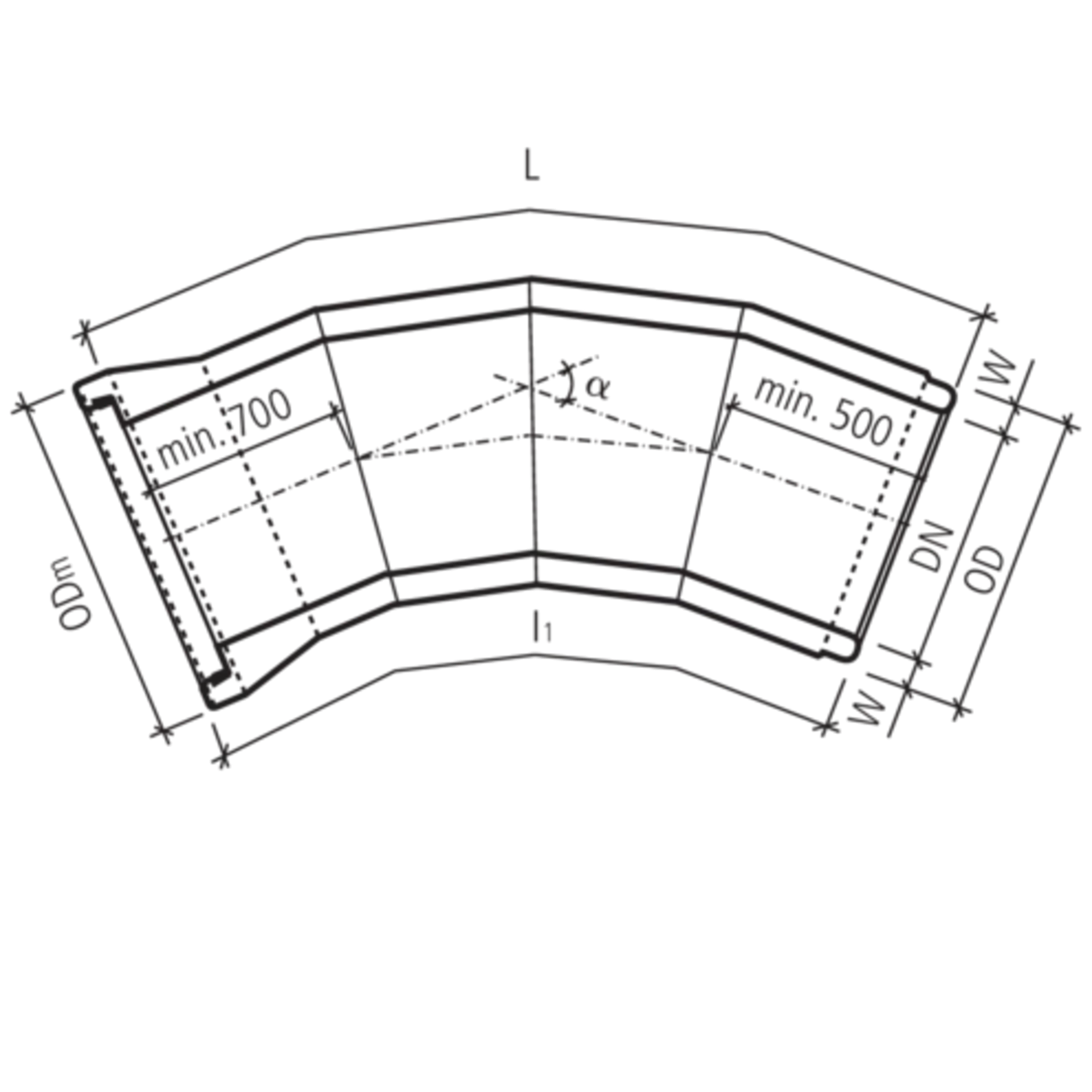 CENTUB<sup>®</sup>-Röser Segmentkrümmer 4 Segmente bewehrt