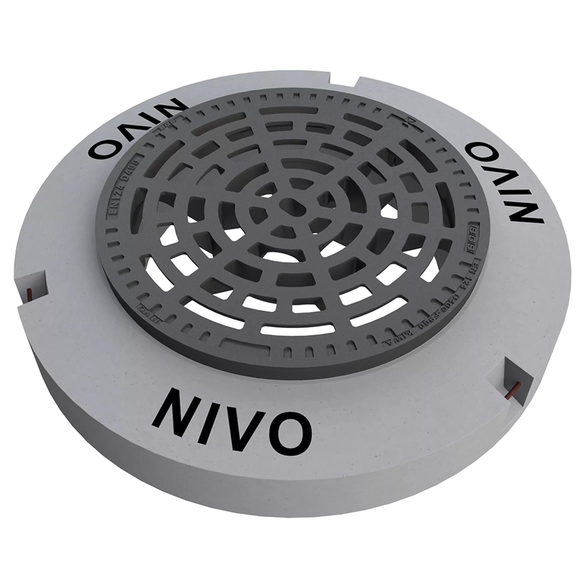 NIVO höhenverstellbare Gussdeckel und Strassenroste mit Beto onrahmen