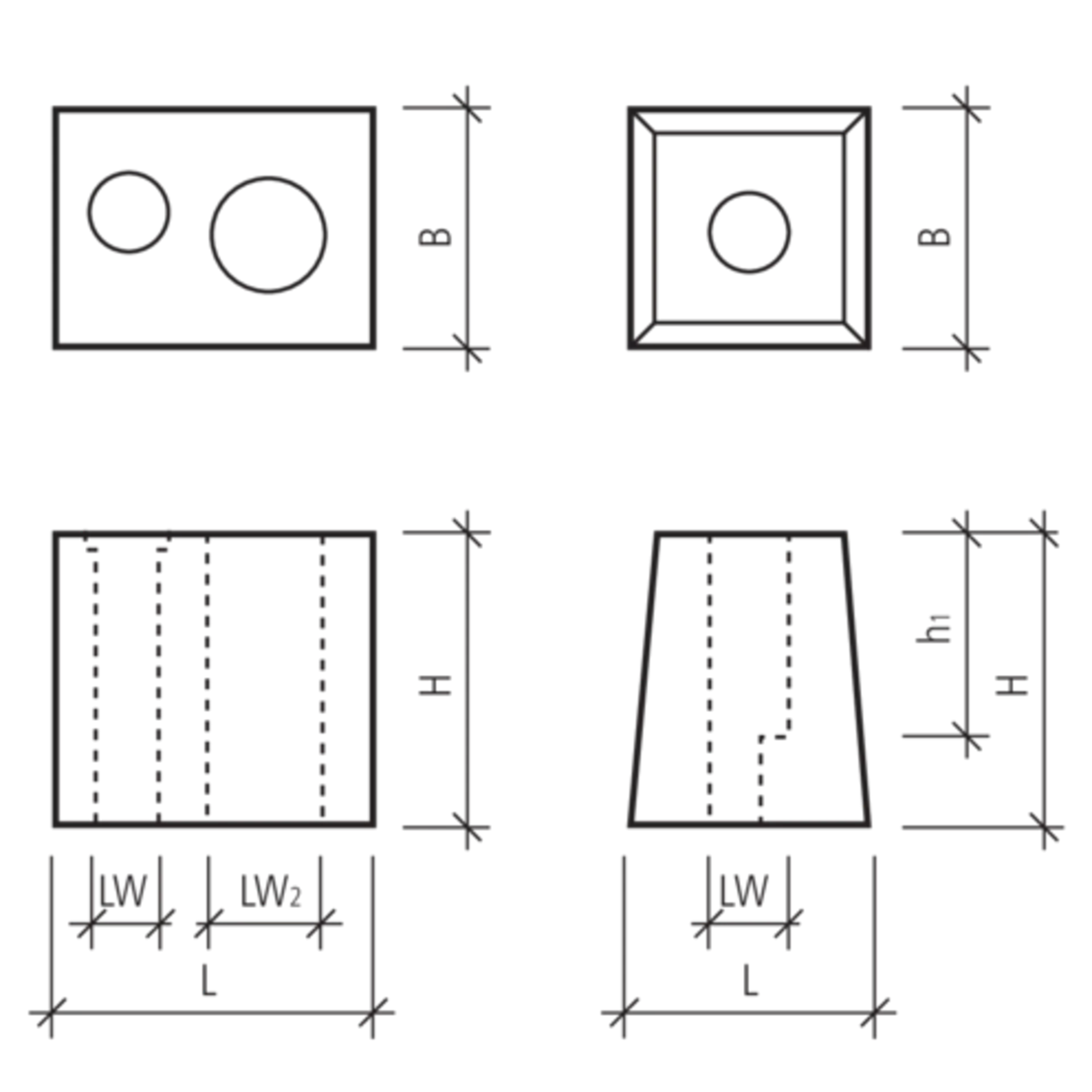 Leitpfostensockel für Hauptstrassen