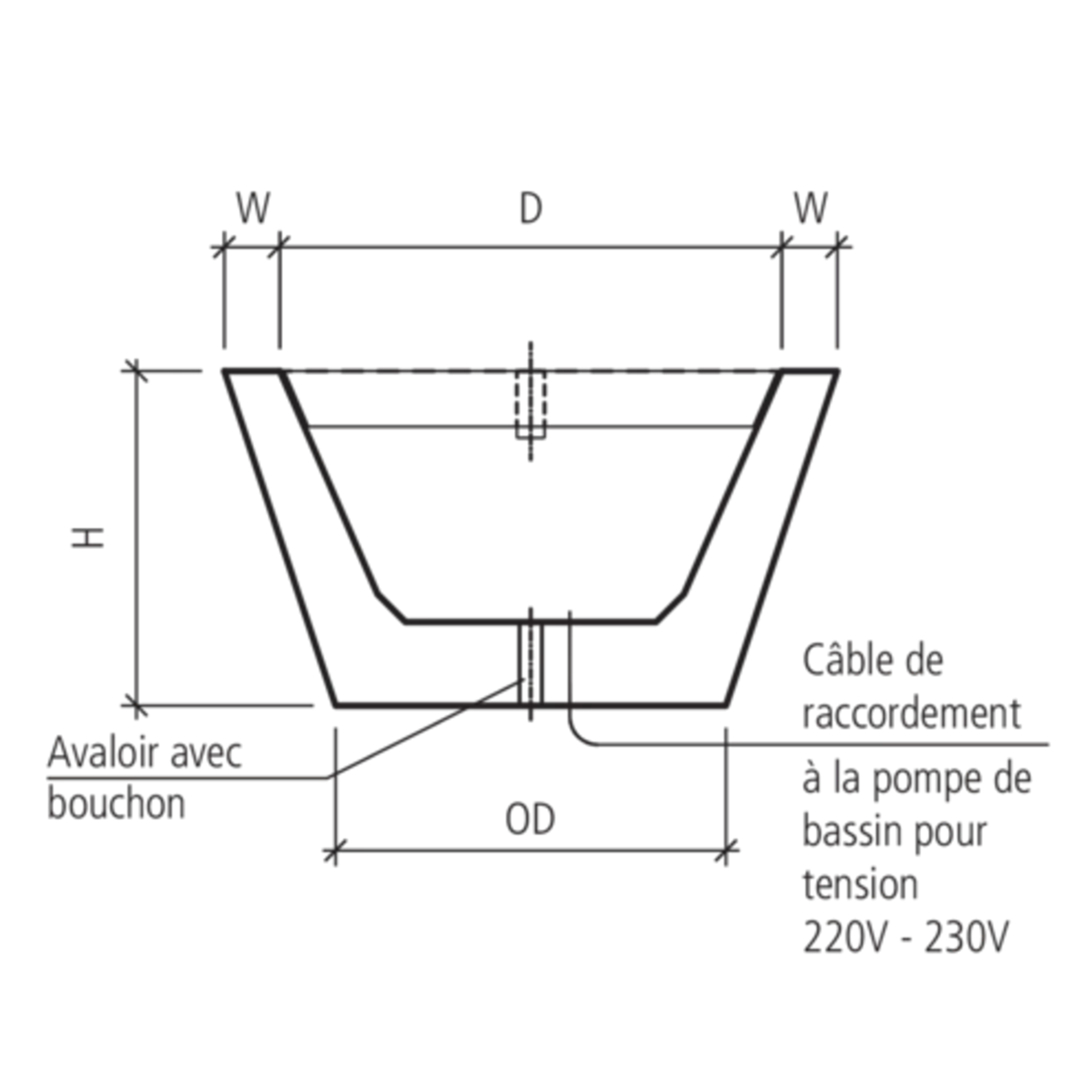 ALRONDA Springbrunnen rund konisch