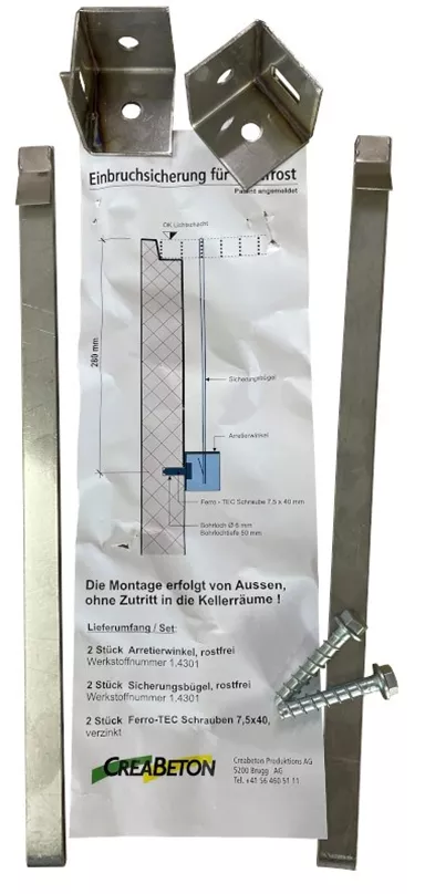 Disp. anti-intrus. p. caillebotis 33/22 mm pour sauts-de-loups LW 80 - 300 cm