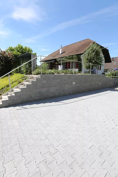 SANTURO Spaltsteinmauerstein 1-seitig gespalten grau L 25-60 cm B 25 cm H 15 cm