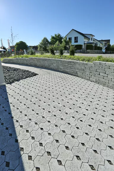 SIX-SILENTA Ökostein mit Nocken Normalstein grau vollkantig L 19.7 cm B 17 cm H 10 cm