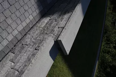 SANTURO Mauerabdeckplatte Normalplatte 2-seitig gespalten Typ 5 grau gestrahlt L 100 cm B 28 cm H 5 cm