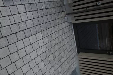 FRIEDA DRAIN Ökostein perlgrau strukturiert Kanten gebrochen L 13.8-16.8 cm B 15.1 cm H 7 cm