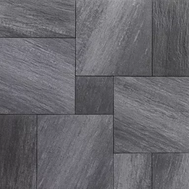 NATURE MOMENTS Gartenplatte dunkelgrau mit Schieferstruktur vollkantig L 60 cm B 60 cm H 5.5 cm