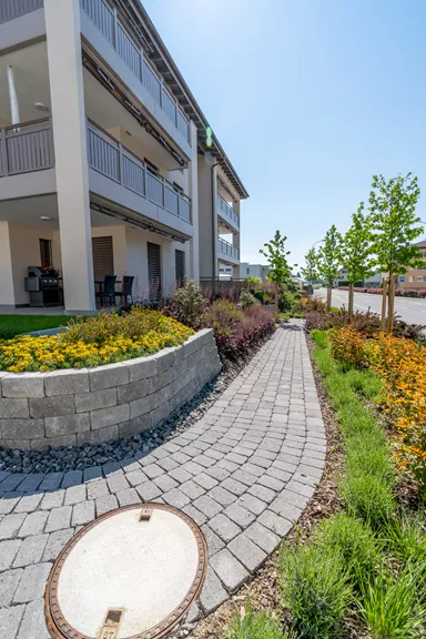 TEGULA Pflasterstein grau glatt Kanten gebrochen L 11 cm B 8 cm H 6 cm