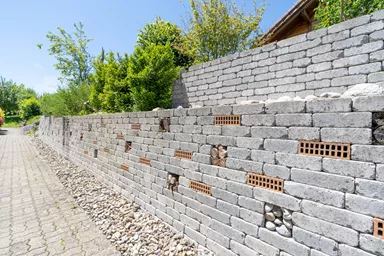 CUATRO Mauersteine Kanten gebrochen naturgrau L 20-35 cm B 25 cm H 15 cm