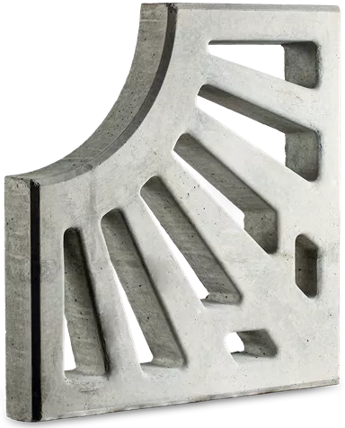 COMO Baumscheibe grau glatt gefast bewehrt geschlitzt mit Aussparung R 28 cm L 62.5 cm B 62.5 cm H 8 cm BK A 15