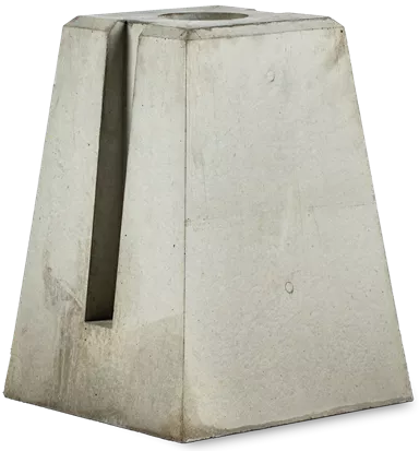 Betonsockel Typ C Zwischensockel mit Loch 2 Nuten grau glatt L 30 cm B 30 cm H 40 cm