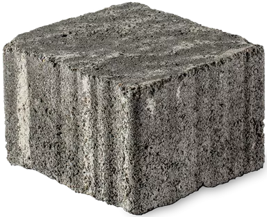 FRIEDA Pflasterstein perlgrau strukturiert Kanten gebr. L 8.8-11.8 cm B 9.8 cm H 7 cm