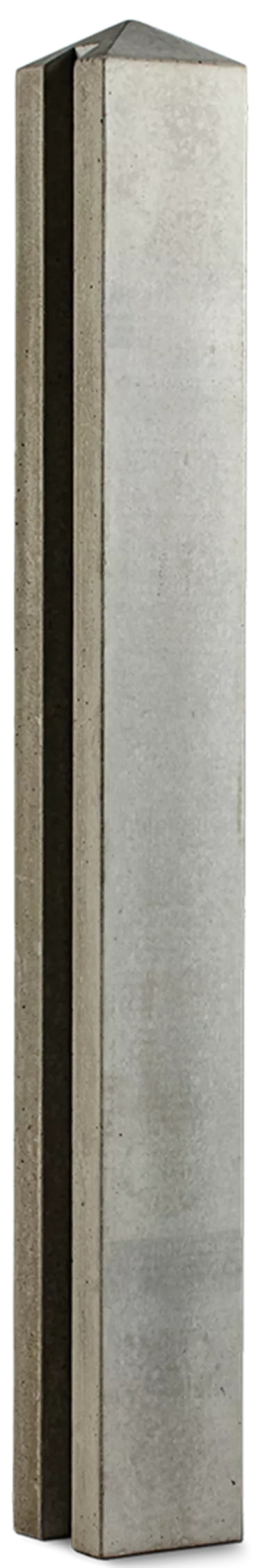 Pfosten für Betonbrett Typ B Endpfosten 1 Nut grau glatt vollkantig L 15 cm B 15 cm H 130 cm