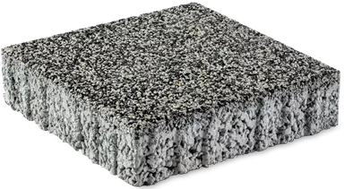 CARENA Sickerstein fino mit Nocken mit Edelvorsatz weiss-schwarz haufwerksporig gefast L 25 cm B 25 cm H 6 cm