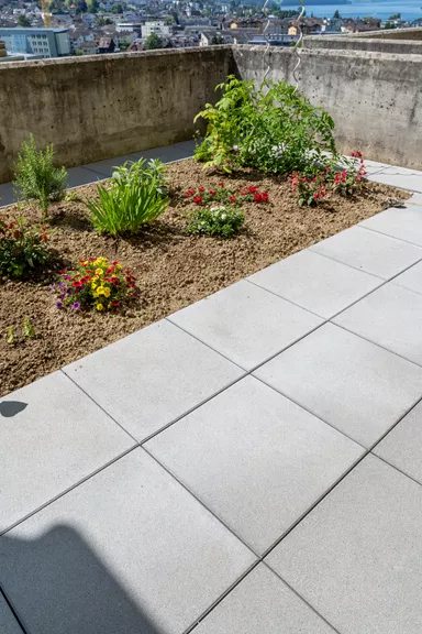 ESTRELLA fino Gehwegplatte grau-anthrazit gestrahlt gefast L 50 cm B 50 cm H 4 cm