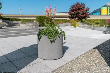 PARCO Pflanzentrog rund anthrazit glatt OD 50 cm H 40 cm W 4 cm R 25 cm