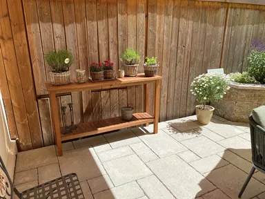 SANTURO Gartenplatte naturgrau Sandsteinoptik Kanten gebrochen L 22.5-67.5 B 22.5-45 cm H 5.5 cm