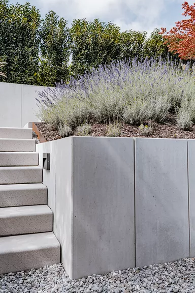 EXACTA LIGHT Winkelplatte Typ 1 grau glatt gefast unbewehrt L 49 cm B 25 cm H 25 cm W 6 cm