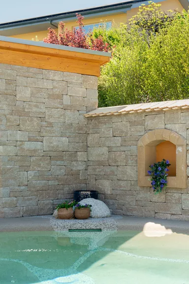 SANTURO Landhausmauer Typ 2 2-seitig gespalten jurakalk Kanten gebrochen L 30-50 cm B 25 cm H 15 cm