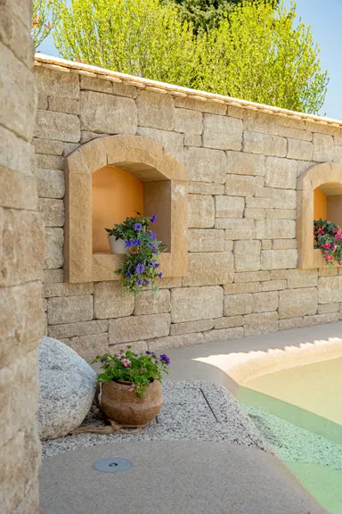 SANTURO Landhausmauer Typ 2 2-seitig gespalten jurakalk Kanten gebrochen L 30-50 cm B 25 cm H 15 cm