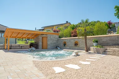 SANTURO Landhausmauer Typ 2 2-seitig gespalten jurakalk Kanten gebrochen L 30-50 cm B 25 cm H 15 cm