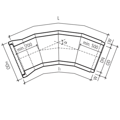 CENTUB<sup>®</sup>-Röser Segmentkrümmer 4 Segmente bewehrt