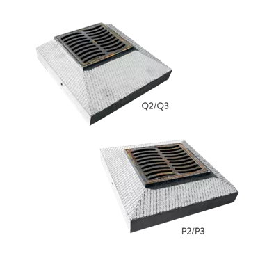 Strassenrost mit Betonrahmen