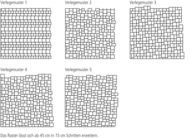 VEGAS Pflastersteine mit Nocken fein gefast