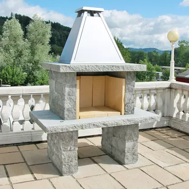 SANTURO<sup>®</sup> Cheminée mit Chromstahlhut